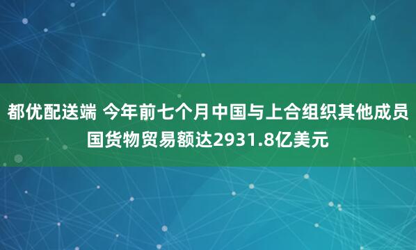 都优配送端 今年前七个月中国与上合组织其他成员国货物贸易额达2931.8亿美元